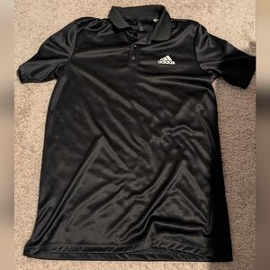 adidas Black Men's Polo with Contrast Logo